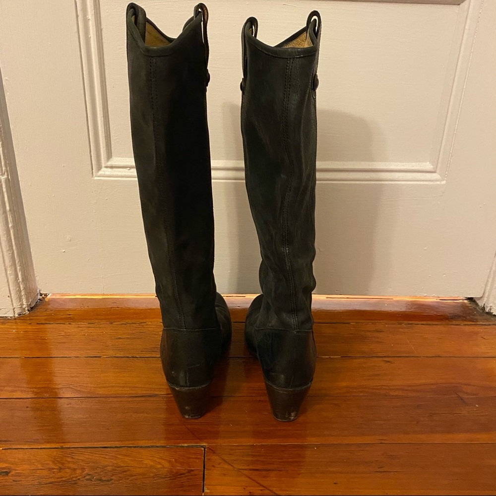 Frye Jackie Button Black Leather Boots 10 - Picture 3 of 11